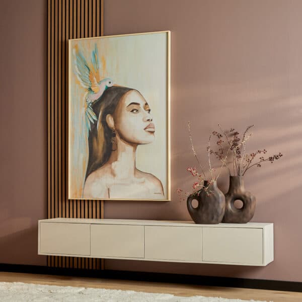 Zwevend TV Meubel Vision Sand Mangohout 200 cm