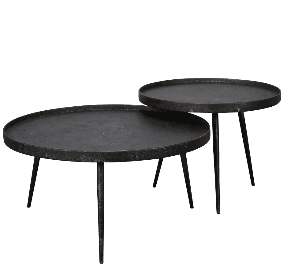 Salontafel Metallic rond set van 2