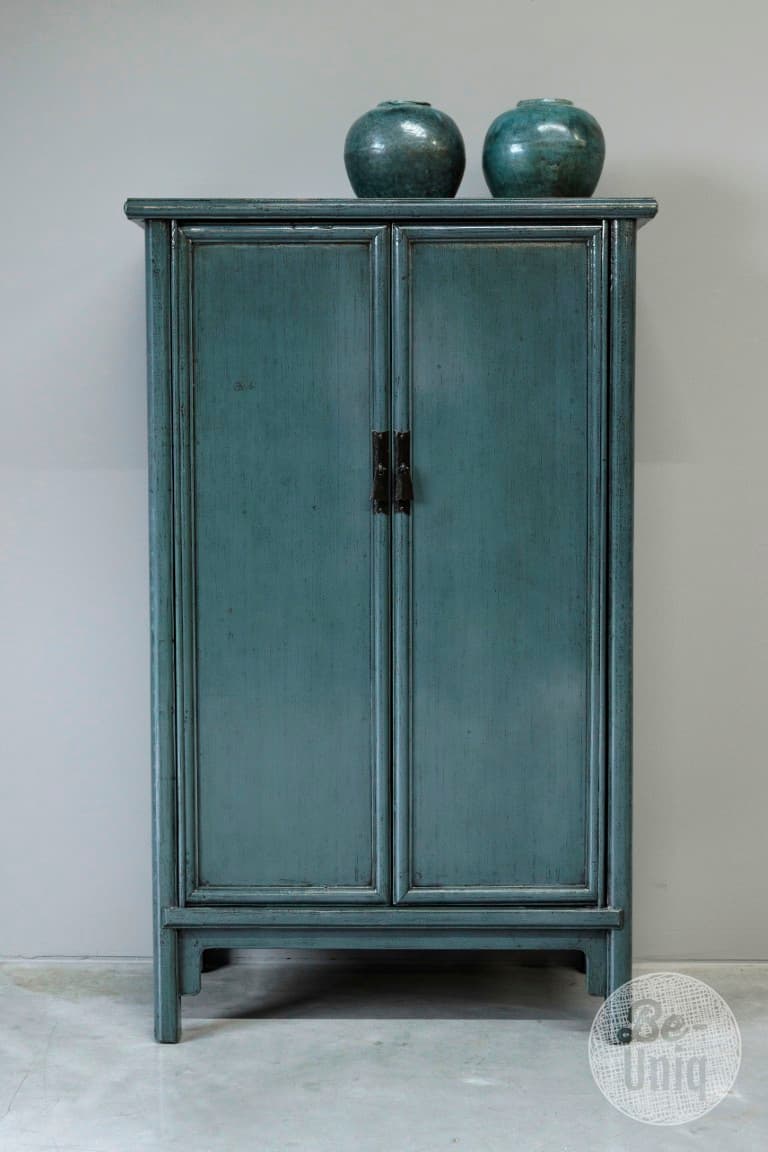 Opbergkast China - 2 drs- Blauw/Grijs - 1