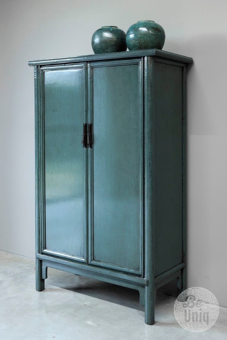 Opbergkast China - 2 drs- Blauw/Grijs - 2