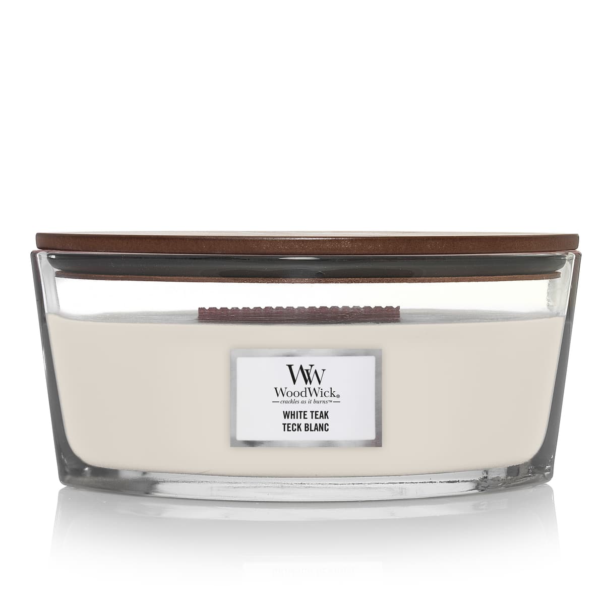 WW White Teak Ellipse Candle                                 - 1
