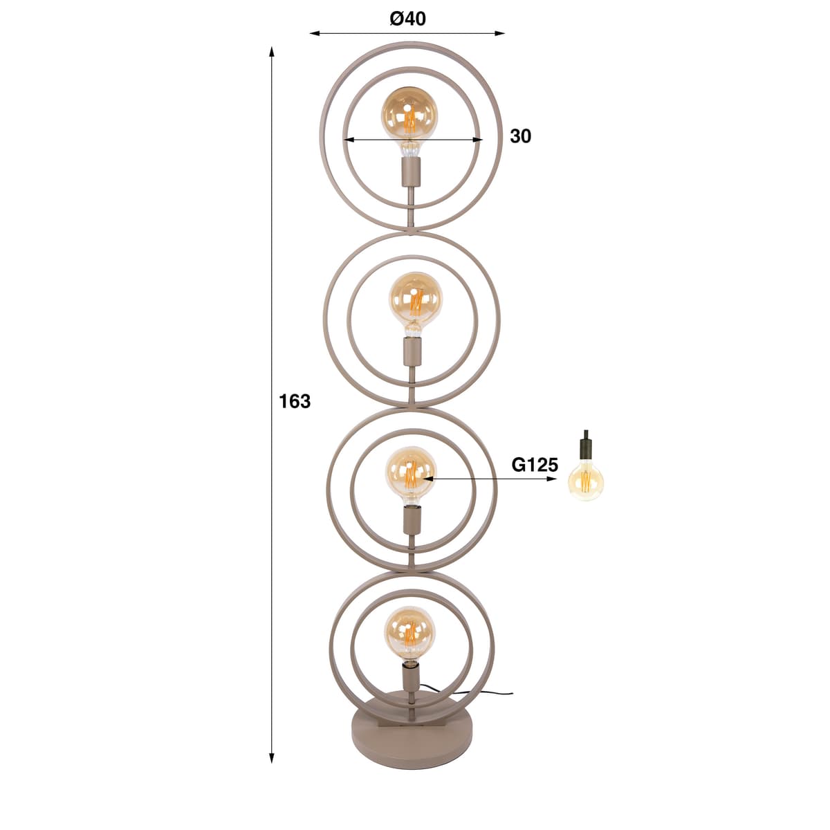 Vloerlamp Turner 4L Beige - 6