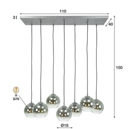 Hanglamp Bubbel 4 + 3 Lichts - 5