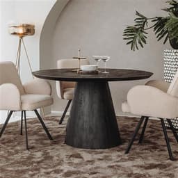Eetkamertafel Premo Zwart Rond 130cm - 2