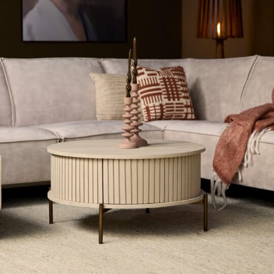 Ronde Salontafel Madison Zand Mangohout 80 cm - 1