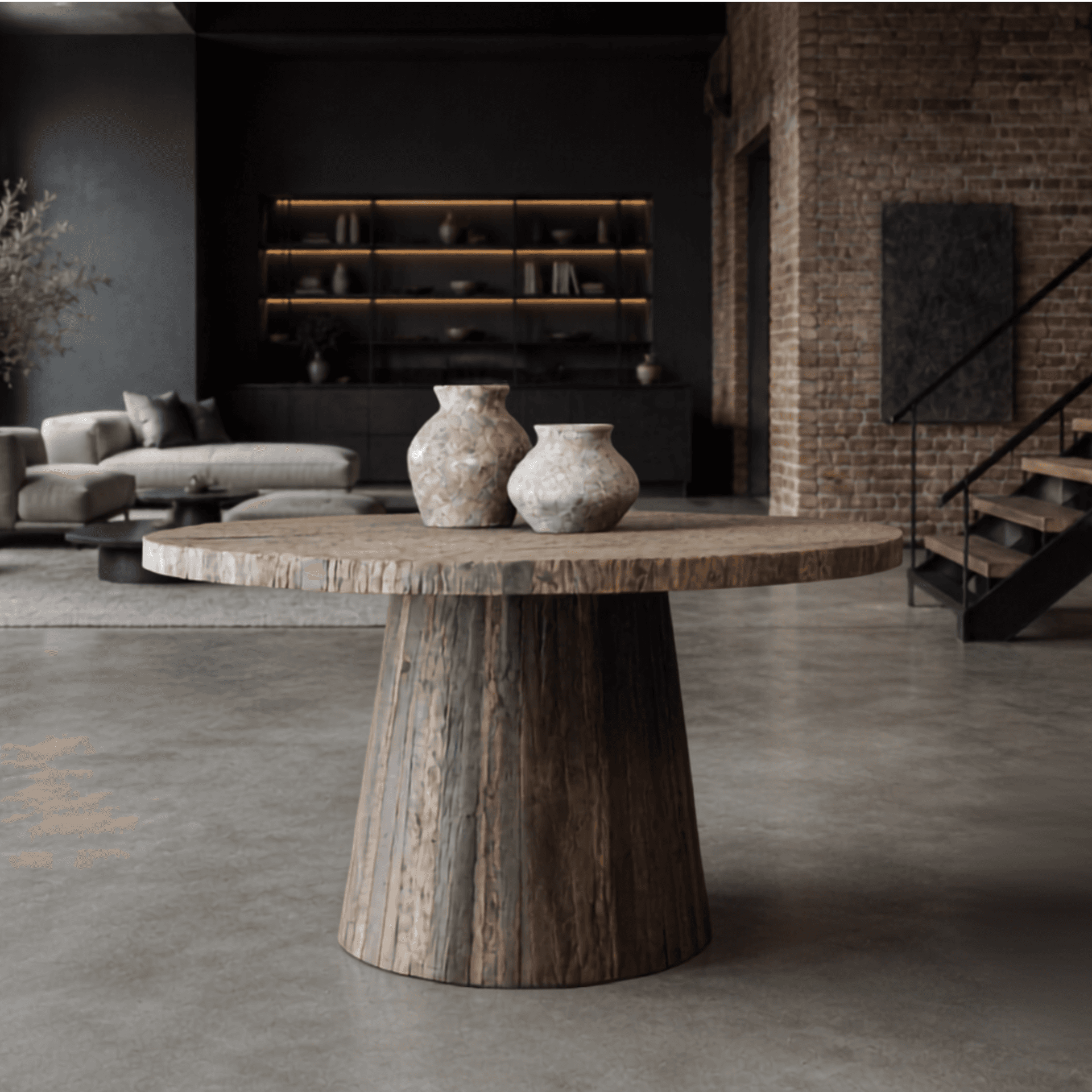Eettafel Rond Kolom 140 cm