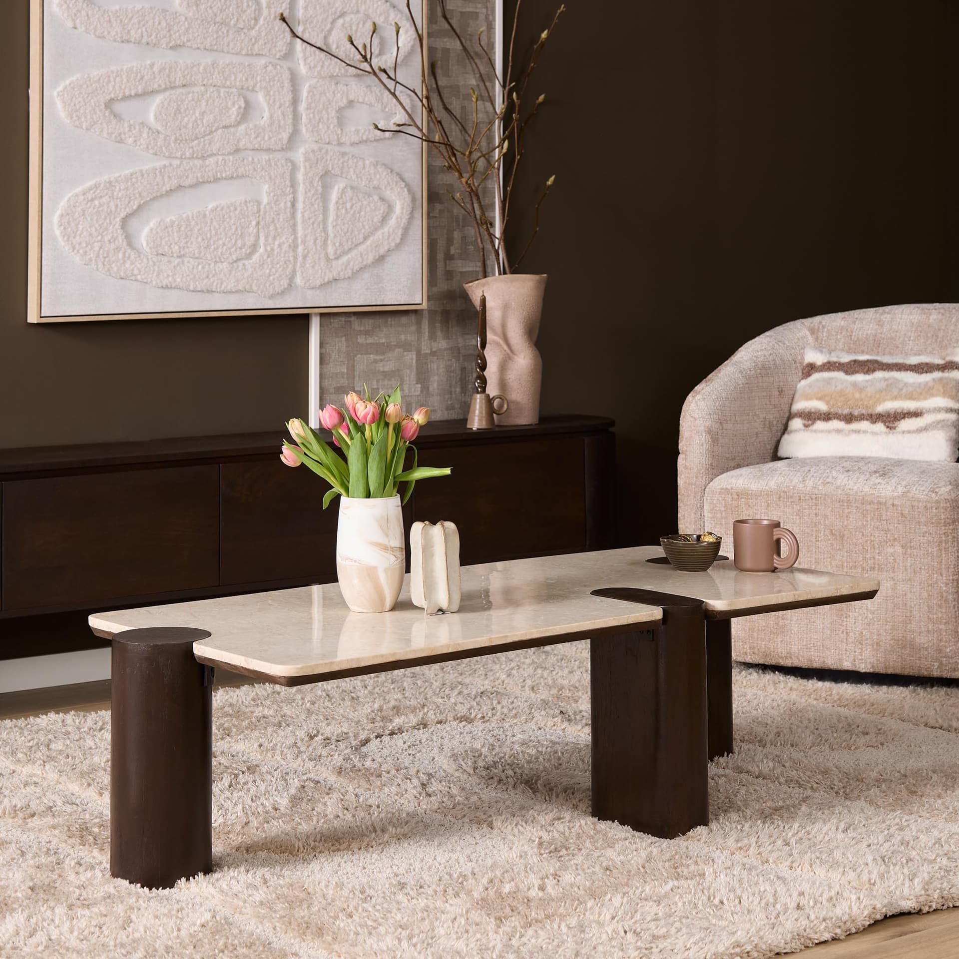 Salontafel Maeve Bruin (128 cm)