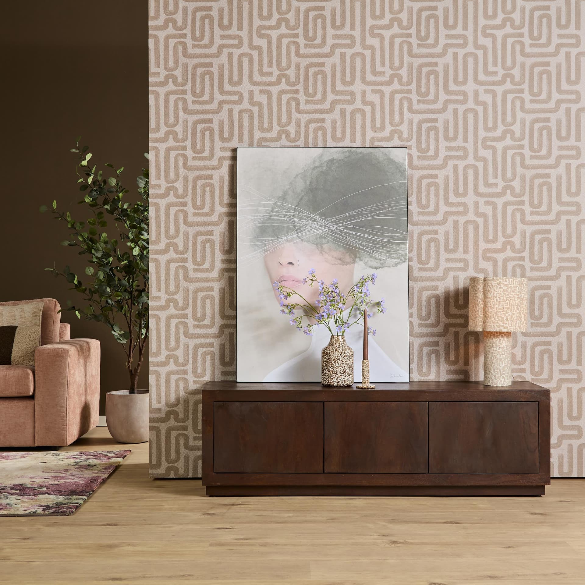 Tv meubel Brussel Bruin Mangohout 150 cm