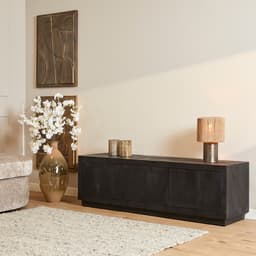 Tv meubel Brussel Zwart Mangohout 150 cm - 1