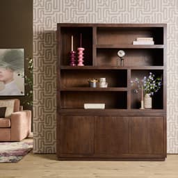 Vakkenkast Brussel XL Bruin Mangohout 160 cm - 1
