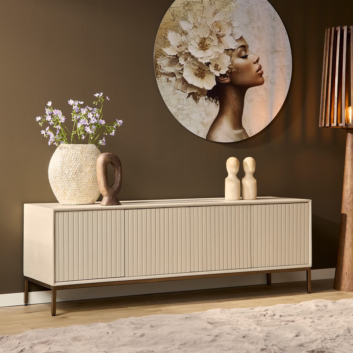 Tv meubel Madison Zand Mangohout 165 cm - 1