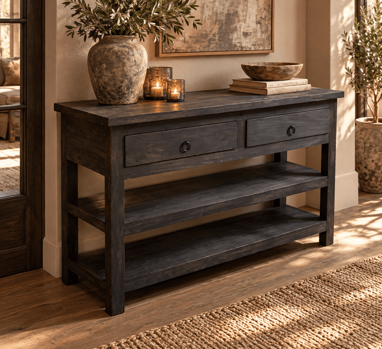 Sidetable Suzanne Large 2 lades, 2 planken