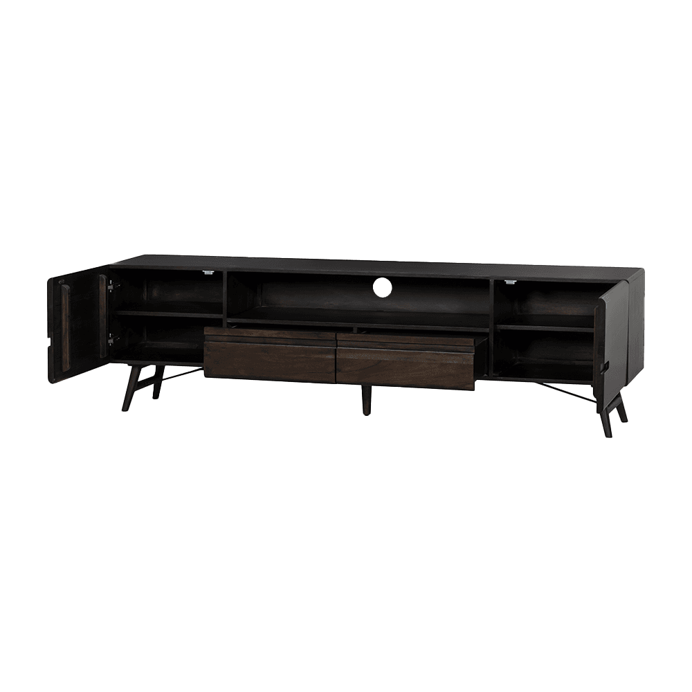 Tv-Meubel Auke Espresso 210 cm - 2 drs - 2 drws - 3