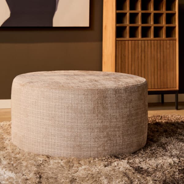 Ronde Hocker Maaike Beige 80 cm - 1