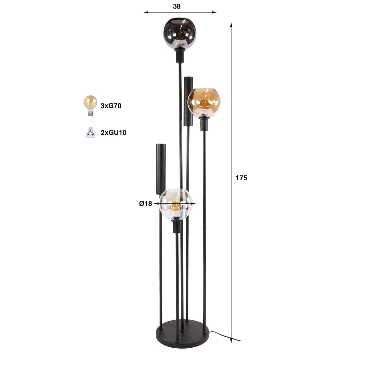 Vloerlamp Sfeer 5L - 4