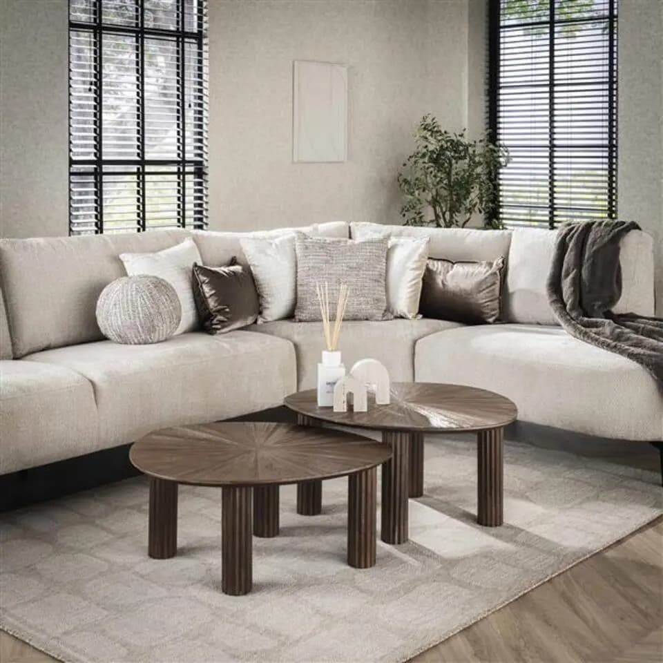 Salontafel Maya Teak Vierhoekig Set Van 2 - 1