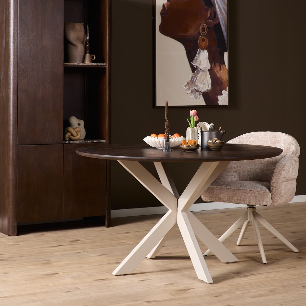 Eiken Eettafel Ferris Rond 150 cm - 3