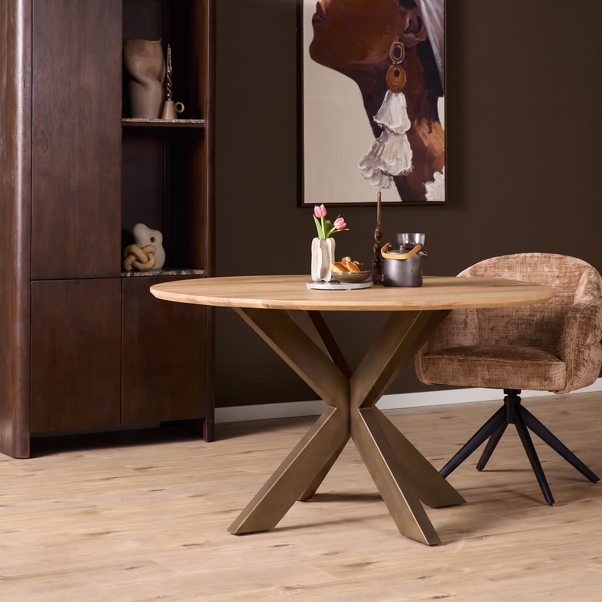 Eiken Eettafel Ferris Rond 150 cm - 4