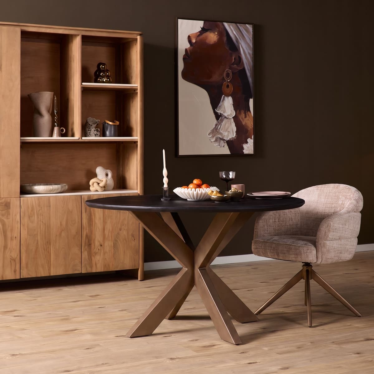Eiken Eettafel Ferris Rond 150 cm - 7