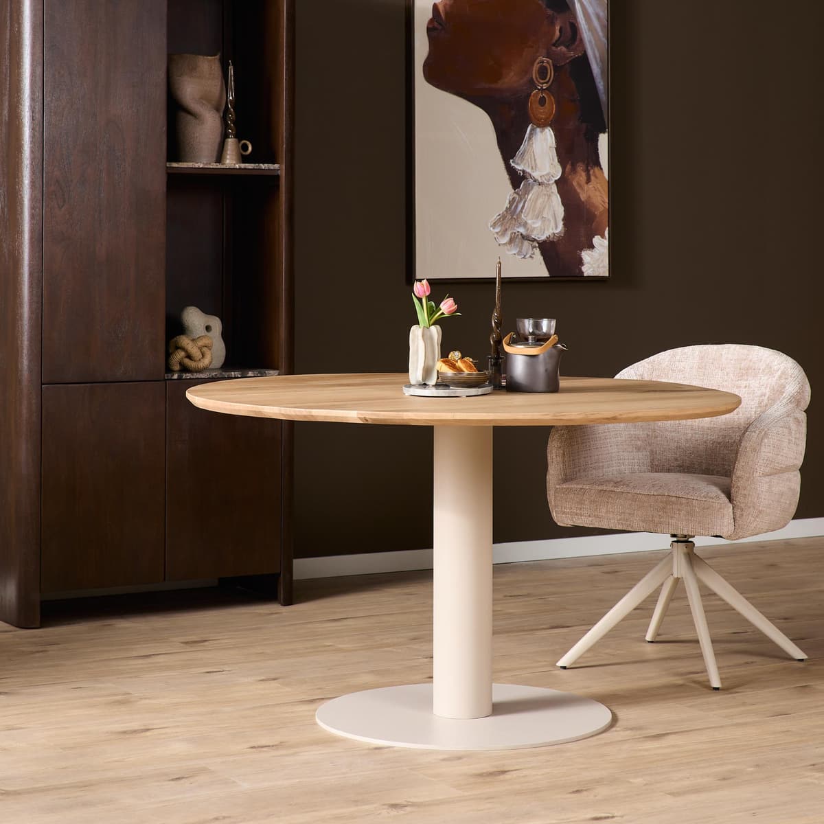 Eiken Eettafel Ferris Rond 150 cm - 8