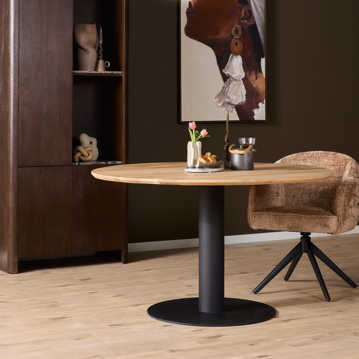 Eiken Eettafel Ferris Rond 150 cm - 9