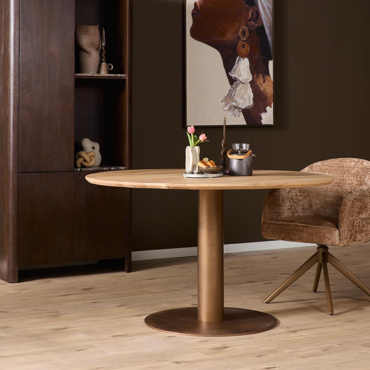 Eiken Eettafel Ferris Rond 150 cm - 10