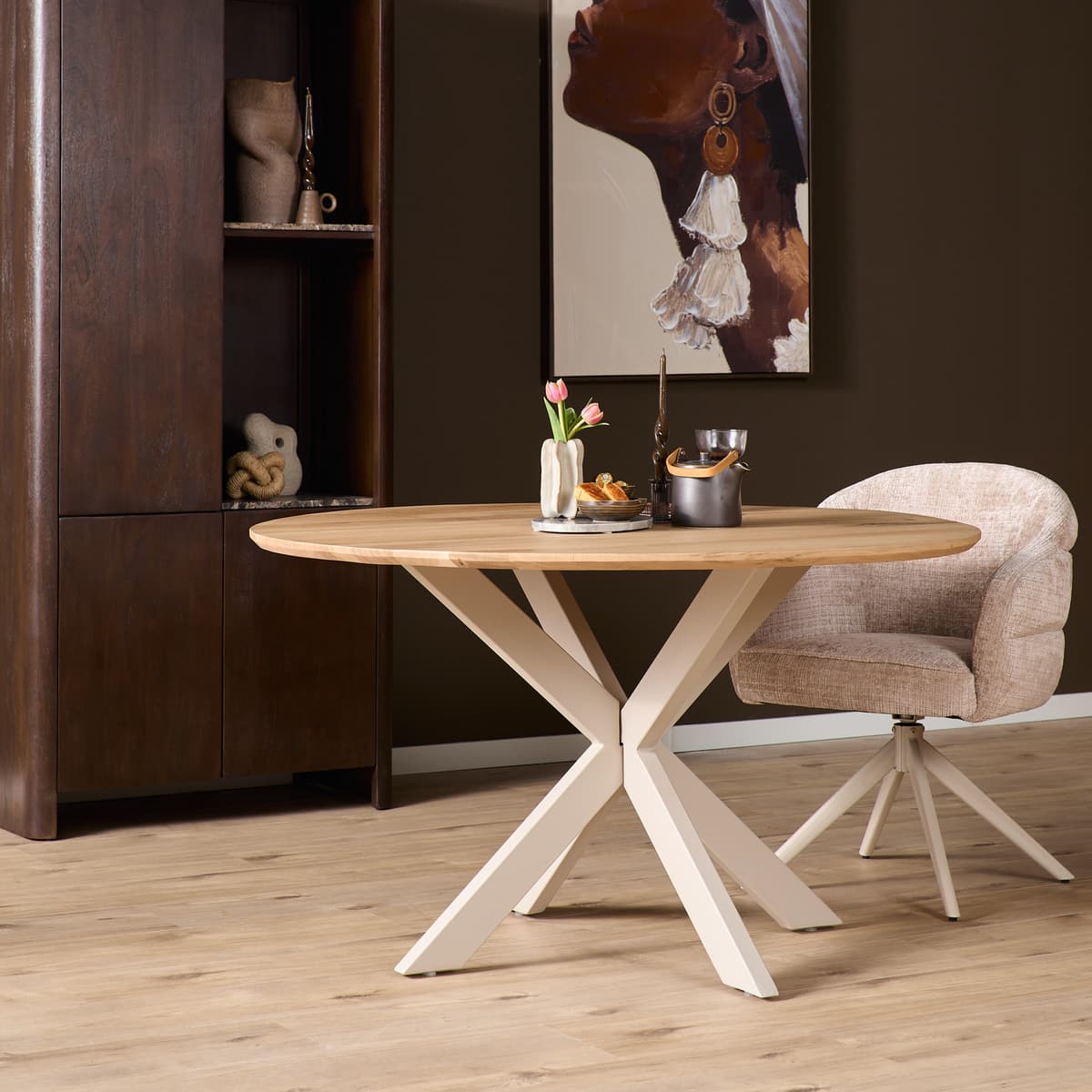 Eiken Eettafel Ferris Rond 150 cm - 11