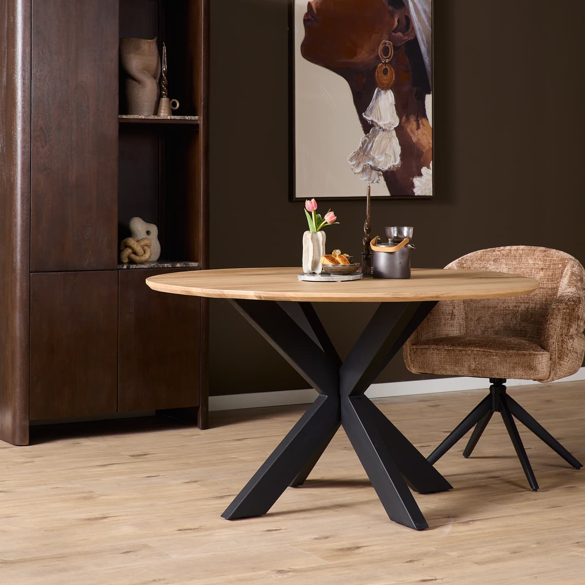 Eiken Eettafel Ferris Rond 150 cm - 12