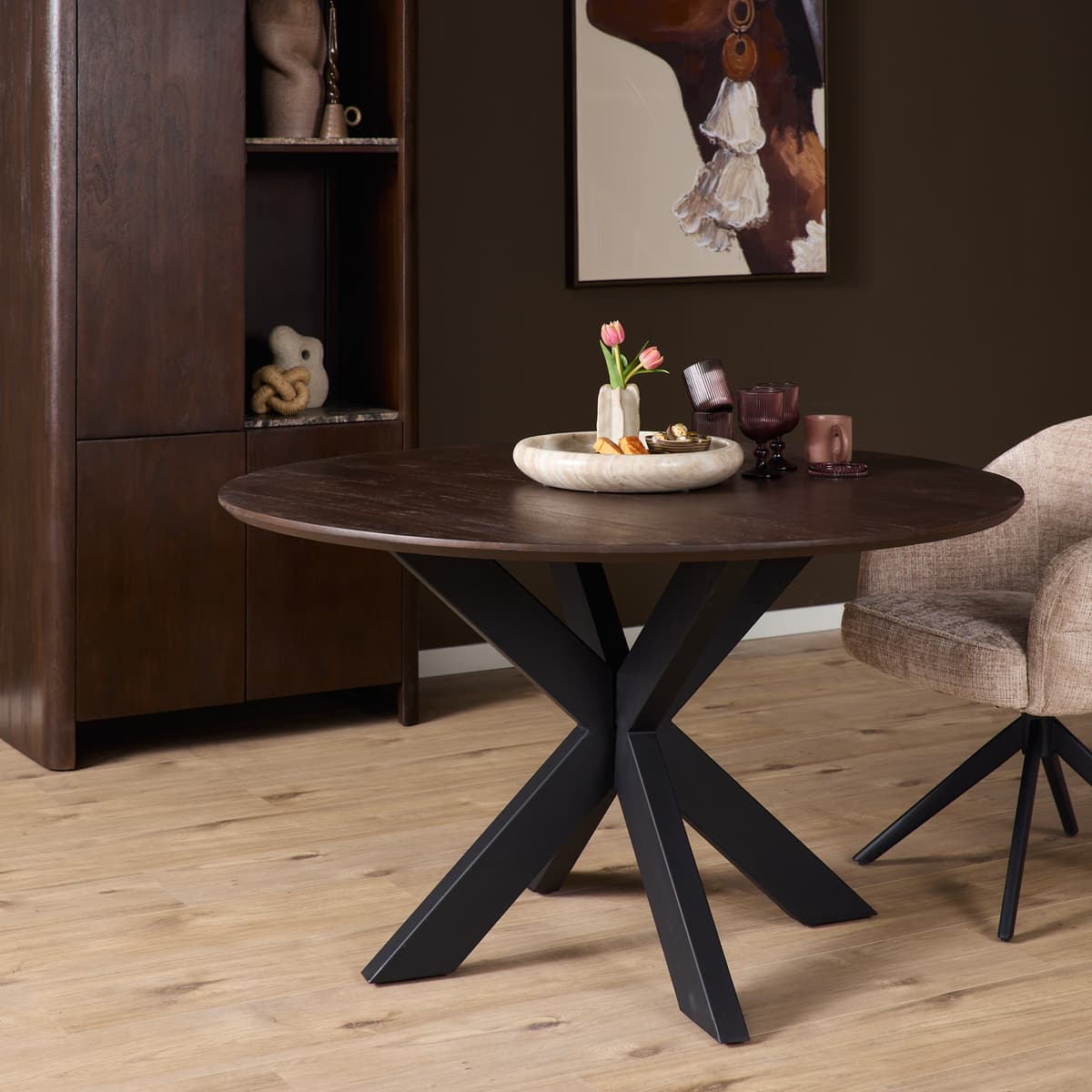 Eiken Eettafel Ferris Rond 150 cm - 1
