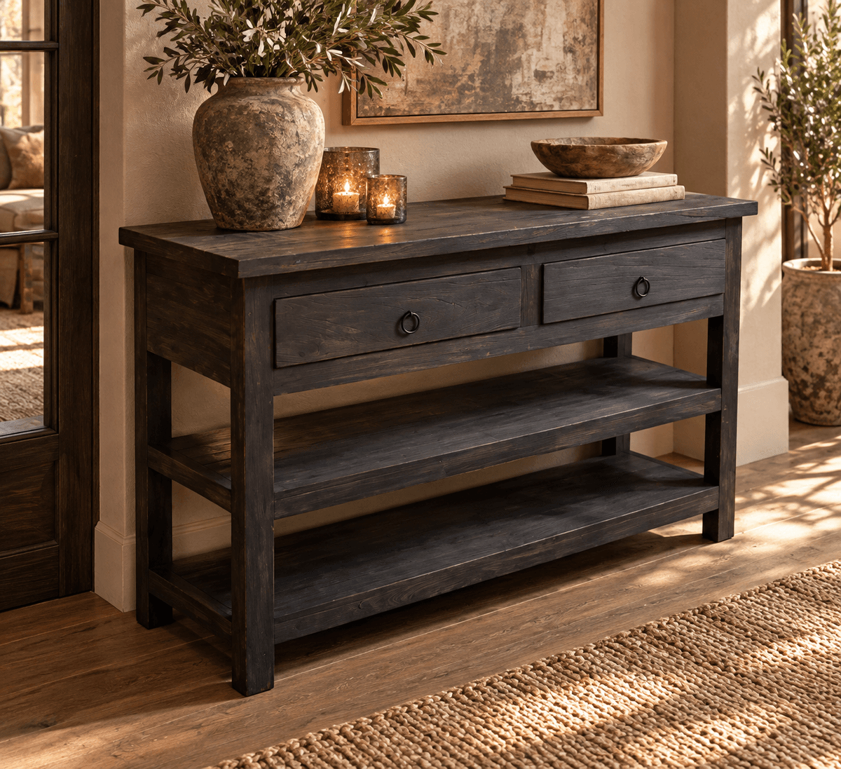 Sidetable Suzanne Large 2 lades, 2 planken - 1